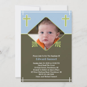 Baby Boy Taufe Foto Pauschaleinladung Einladung