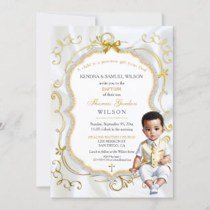Baby Boy Taufe Kommune Christening Bibel Einladung