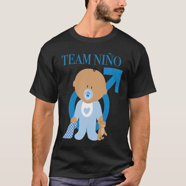 Baby Boy Team Niño Gender Reveal T-Shirt (Vorderseite)