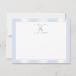 Baby Boy Teddy Bear Baby shower Merci Cartes