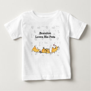 Baby Boy Tee Shirt mit Niedlichen Hunden
