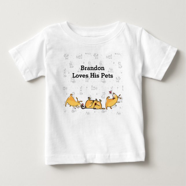 Baby Boy Tee Shirt mit Niedlichen Hunden (Vorderseite)
