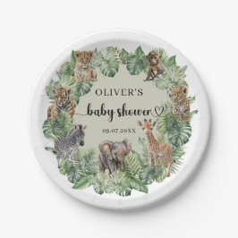 Baby Boy Tropical Jungle Safari Animals Dusche Pappteller