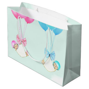 Baby Boy und Girl Twins Große Geschenktüte