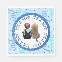 Baby Boy und sein Hund Blue und Green Confetti