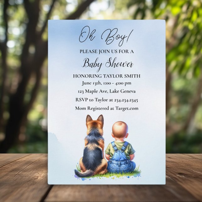 Baby Boy und seine deutsche Shepherd-Puppy-Baby-Du Einladung (Von Creator hochgeladen)