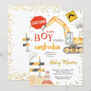 Baby Boy Under Construction Baby Shower Einladung