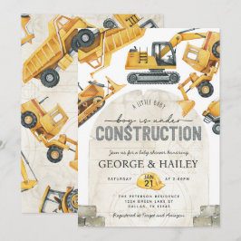 Baby Boy Under Construction Dump Truck Baby Dusche Einladung