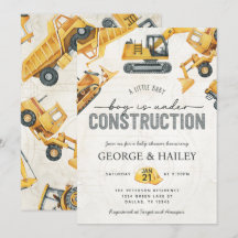 Baby Boy Under Construction Dump Truck Baby Dusche