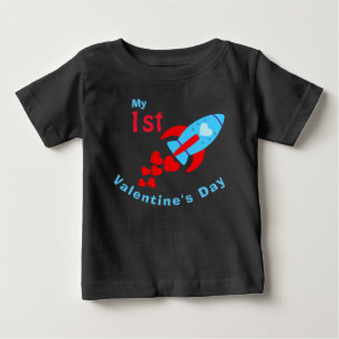 Baby Boy Valentine's Day Niedlich Heart Rocket Baby T-shirt