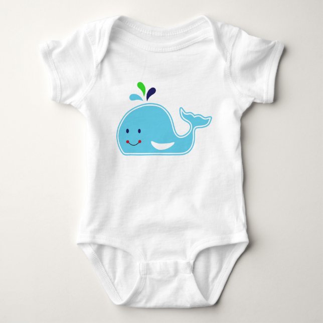 Baby Boy Whale Strampler (Vorderseite)