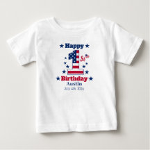 Baby Boy's 1. Geburtstag 4. Juli Custom White