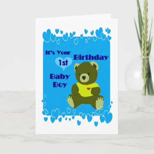 Baby Boys 1. Geburtstag Karte (Vorderseite)