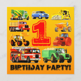 Baby Boy's 1. Geburtstags-Party für den Bau eines Einladung