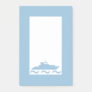 Baby Boy's Blue Boat Post-it Klebezettel