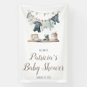Baby Boy's Clothesline Baby Dusche Begrüßungszeich Banner