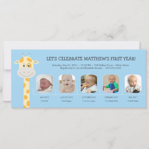 Baby Boy's erstes Geburtstag Jahr Einladung