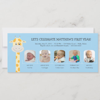 Baby Boy's erstes Geburtstag Jahr Einladung