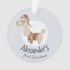 Baby Boys Erstes Weihnachtsfest Llama und Name Ornament