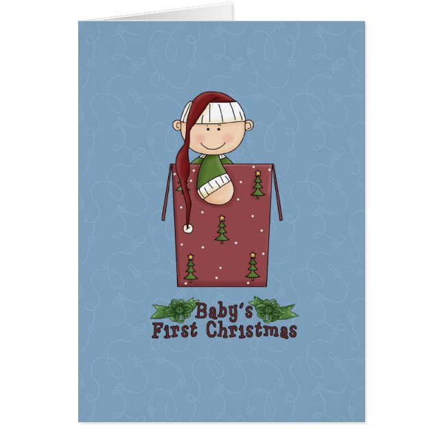 Baby Boy's First Christmas Holiday Card (Vorne)