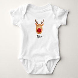 Baby Boy's First Christmas Rudolph und Name Baby Strampler