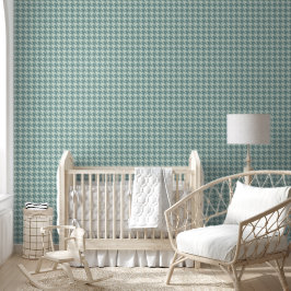 Baby Boys Room Blue Preppy Hahnentrittmuster Tapete
