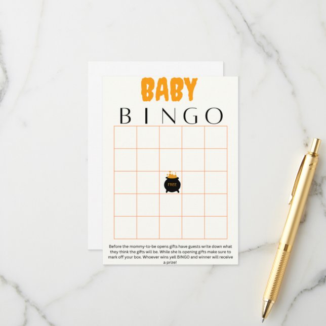 Baby Braubingo Baby Dusche Spiel Begleitkarte (Vorderseite/Rückseite Beispiel)