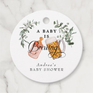 Baby Brauen   Wasserfarben-Baby-Dusche  Geschenkanhänger