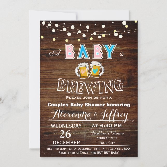 Baby braut Babyparty-Einladung Einladung (Vorderseite)