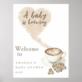 Baby braut Begrüßungskaffee Babydusche Party Poster