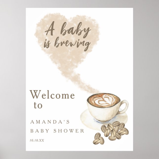 Baby braut Begrüßungskaffee Babydusche Party Poster (Vorne)