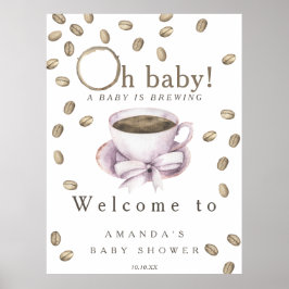Baby braut Begrüßungskaffee Babydusche Party Poster