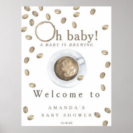 Baby braut Begrüßungskaffee Babydusche Party Poster