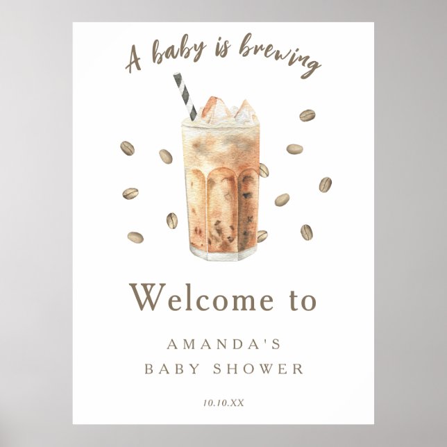 Baby braut Begrüßungskaffee Babydusche Poster (Vorne)