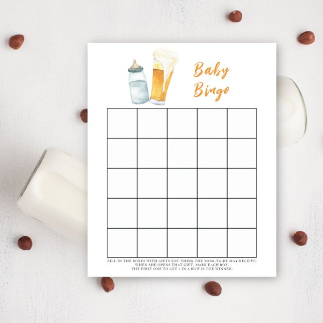 Baby braut Bier Baby Dusche Bingo Spiel (Von Creator hochgeladen)