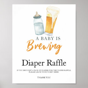 Baby braut Bier Baby Shower Windel-Raffle Poster