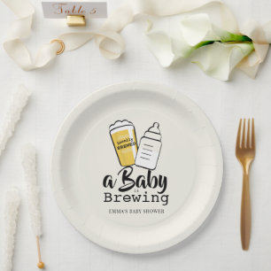 Baby braut Bier Babyflasche Beige Babyparty Pappteller