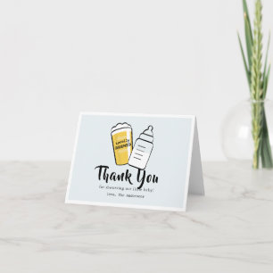 Baby braut Bier Babyflasche Blau Babyparty Dankeskarte