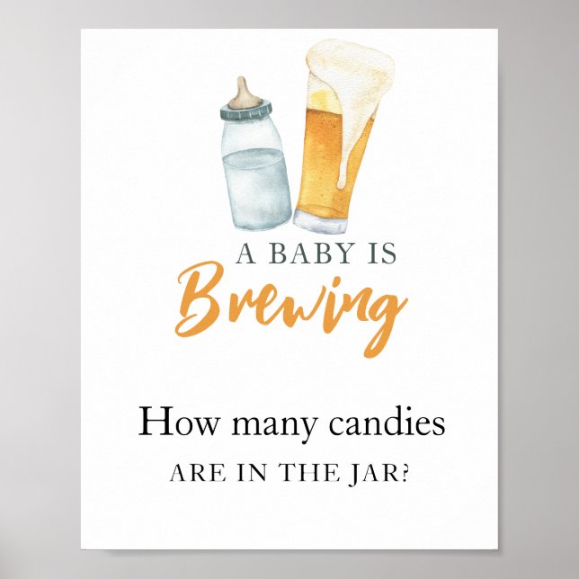 Baby braut Bier Wie viele Bonbons Poster (Vorne)