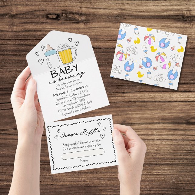 Baby Braut Bierglas Baby Dusche All In One Einladung (Von Creator hochgeladen)