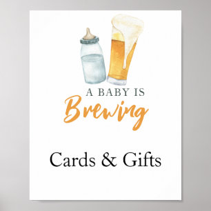 Baby braut Bierkarten und Geschenke Babydusche Poster