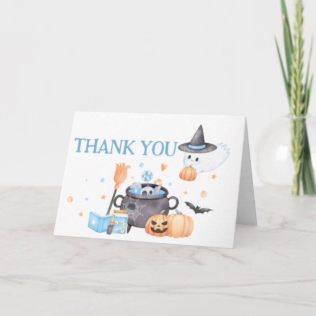 Baby braut Blue Halloween Baby Dusche Dankeskarte (Vorderseite)