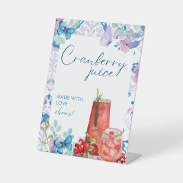 Baby braut Blütendusche Cranberry Saft Sockelschild