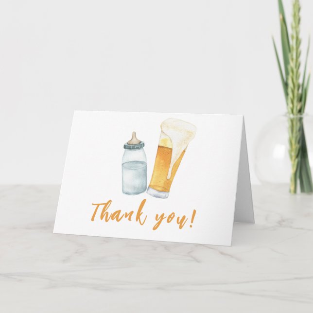 Baby Braut Bottle Beer Vielen Dank Dankeskarte (Vorderseite)