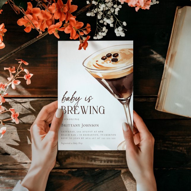 Baby Braut Espresso Martini Baby Dusche Einladung (Von Creator hochgeladen)