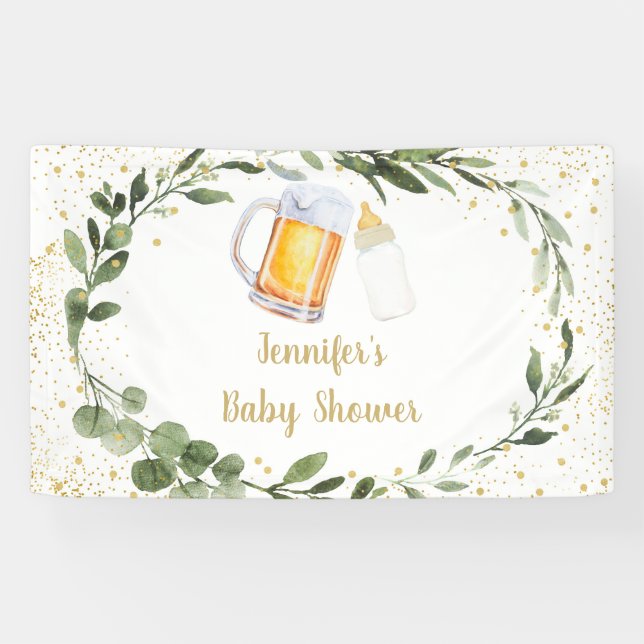 Baby braut grüne Babydusche Banner (Horizontal)
