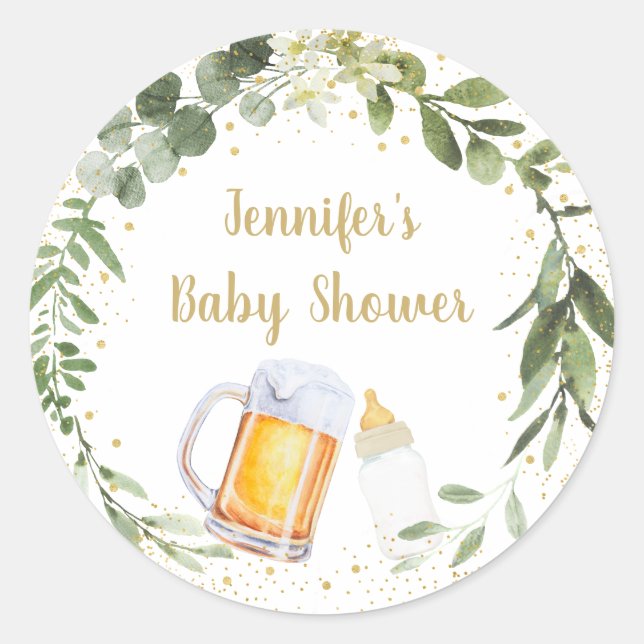 Baby braut grüne Babydusche Runder Aufkleber (Vorderseite)