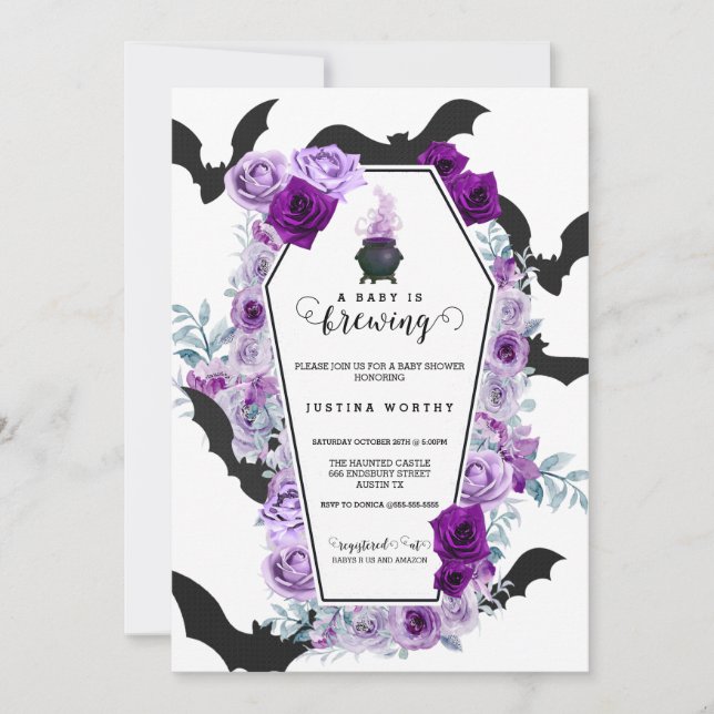 Baby braut Halloween Baby Dusche Einladung (Vorderseite)