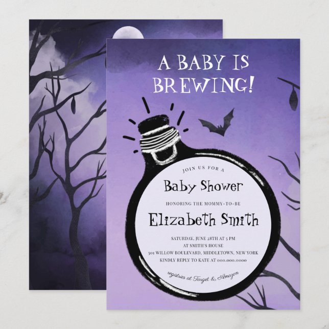 Baby braut Halloween Herbst Babydusche Einladung (Vorne/Hinten)