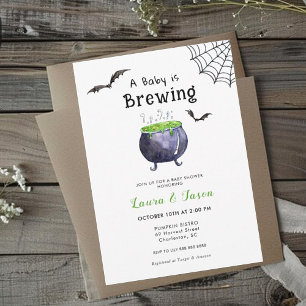 Baby braut Halloween-Kessel Modernes Baby Einladung